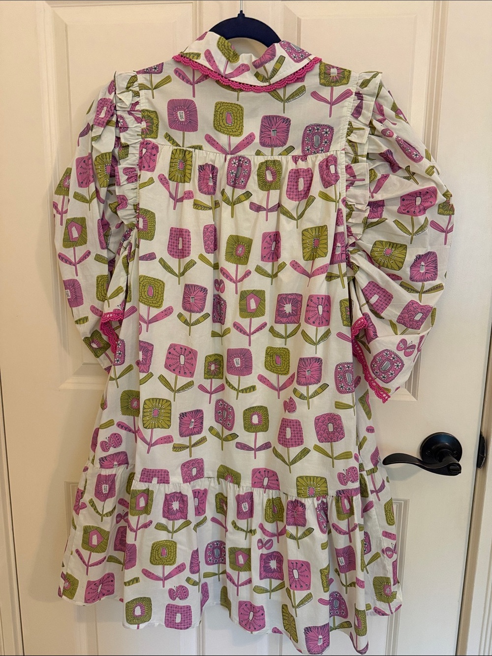 entro White Top with Pink & Green Floral Accents - Picture 3 of 3
